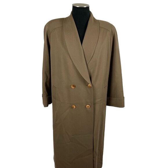 JH Collecttibles Oversized Vintage 100% Merino Wool Trench Coat - Women’s XL - Picture 1 of 7